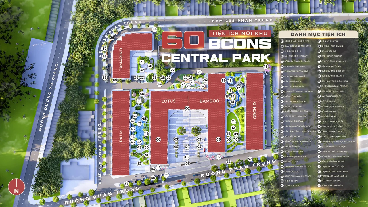 Sơ đồ 60 tiện ích nội khu — chủ đầu tư phát hành tại Lễ Kick-off 04/09/2026